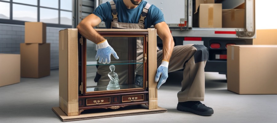 soft crating curio cabinet