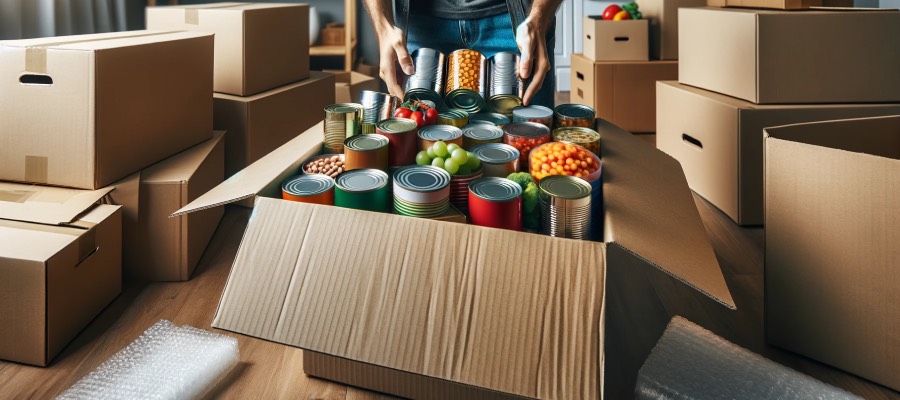 packing canned goods