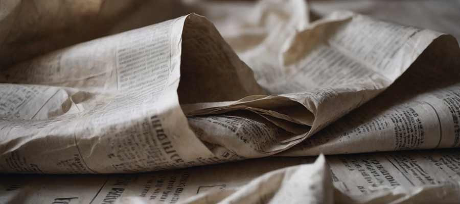 empty spaces with newspaper