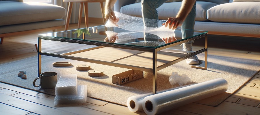 coffee table glass top preparation
