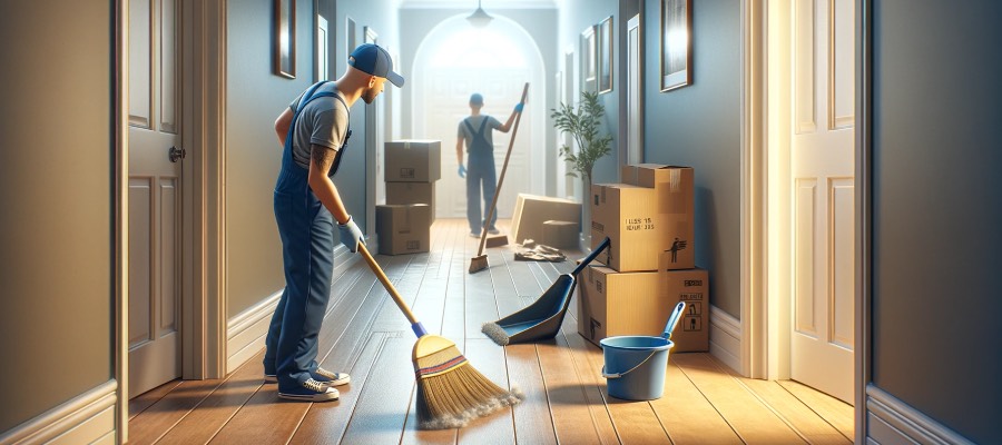 sweeping floors