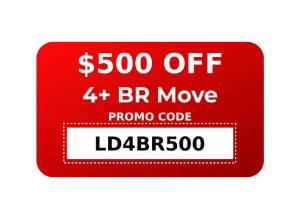 $500 off coupon with a promo code for a for a house with four bedrooms or more for a long-distance
