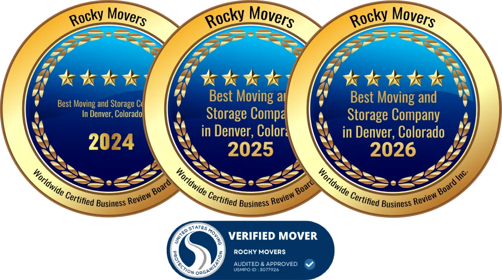 Rocky Movers awards, licensing, and verified mover credentials for local and long-distance moving services in Castle Rock.